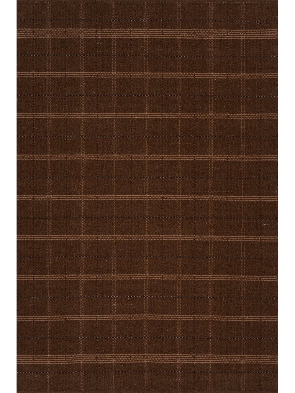 Rugs USA Downing Plaid Wool Rug by Nate Berkus | Brown Rug Size 7'6"x9'6"